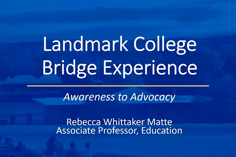 Screen capture of the first slide of the Bridge webinar PowerPoint