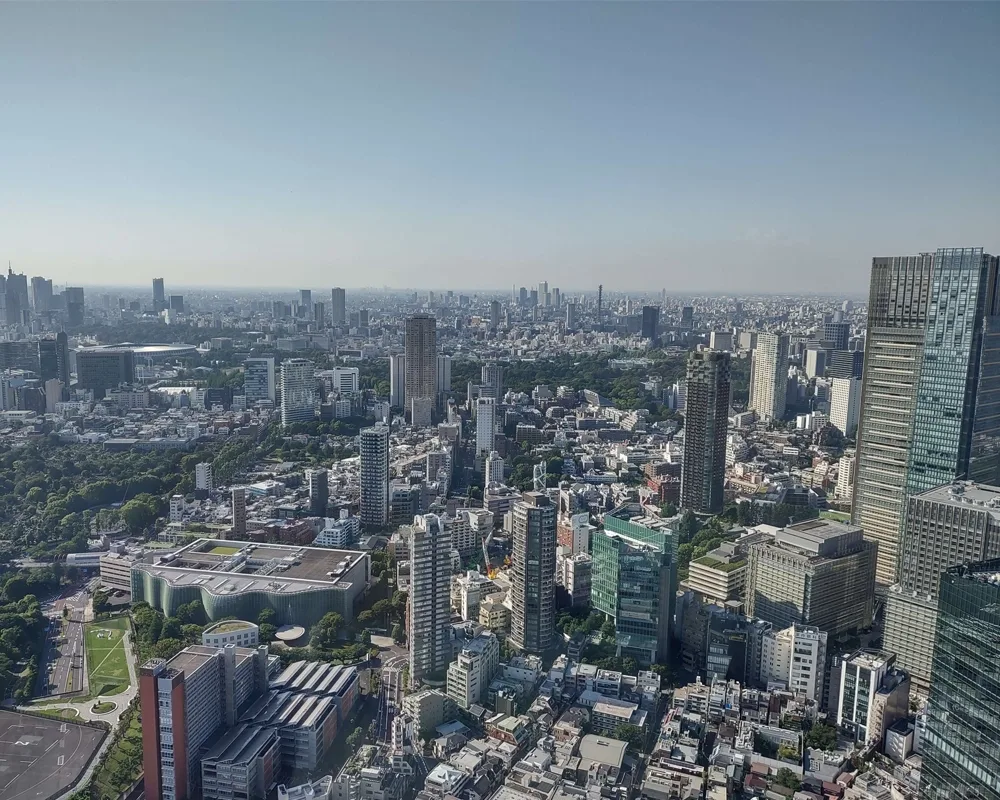 A photo overlooking Tokyo.