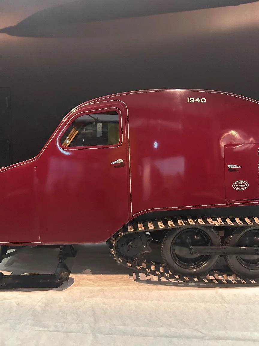a picture of an old snowmobile