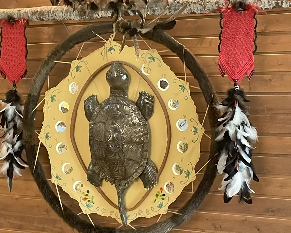 An indigenous display of a snapping turtle