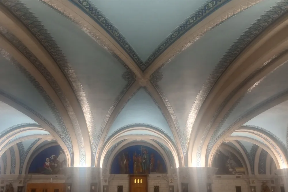 An image of walls with artwork