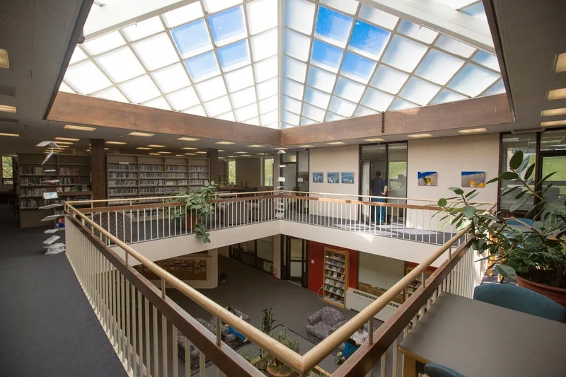Upper floor of libary and skylight