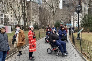theater students heading downtown by foot