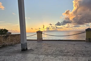 Sunset photo across from the Frederiksted Hotel on arrival day