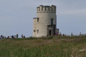 Tower overlooking the water at the Cliffs of Moher