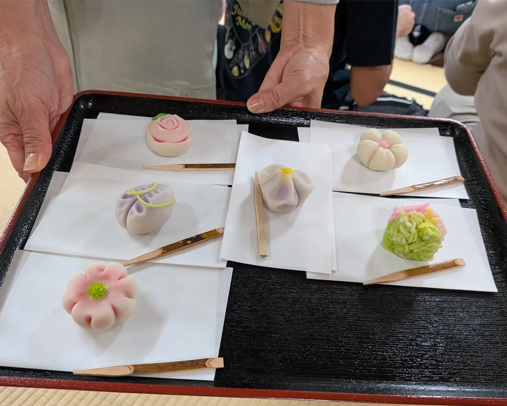 A platter of traditional Japanese sweets