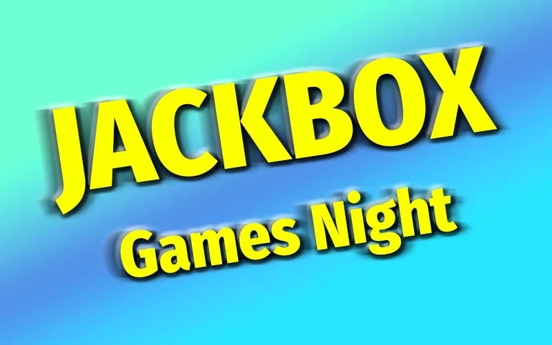 The words "Jackbox Games Night" appear over an aqua and blue gradient.