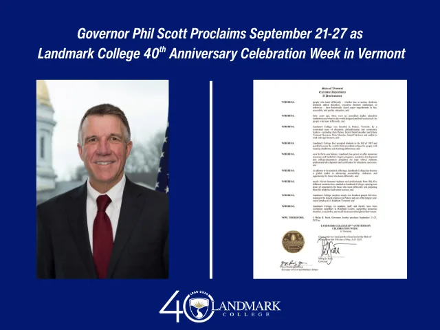 Headshot of Governor Phil Scott next to the declaration document.