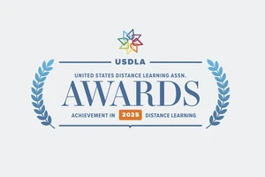 United States Distance Learning Association Achievement in Distance Learning Award 2025 logo.