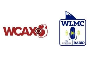 WCAX3 logo to the left of the the WLMC Radio logo.