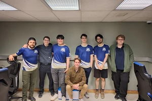 Members of the Landmark College Valorant Esports team pose for a team photo.