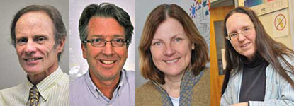 Headshot of the four retiring faculty members.