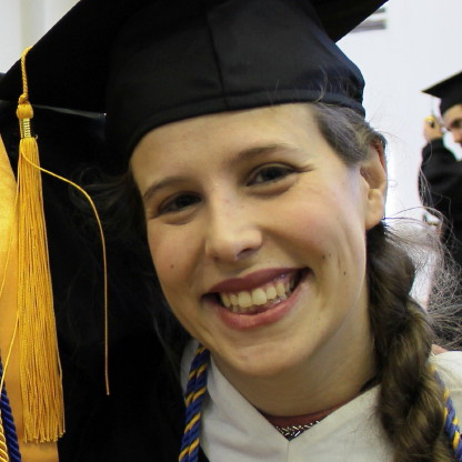Fay Carroll in cap and gown.