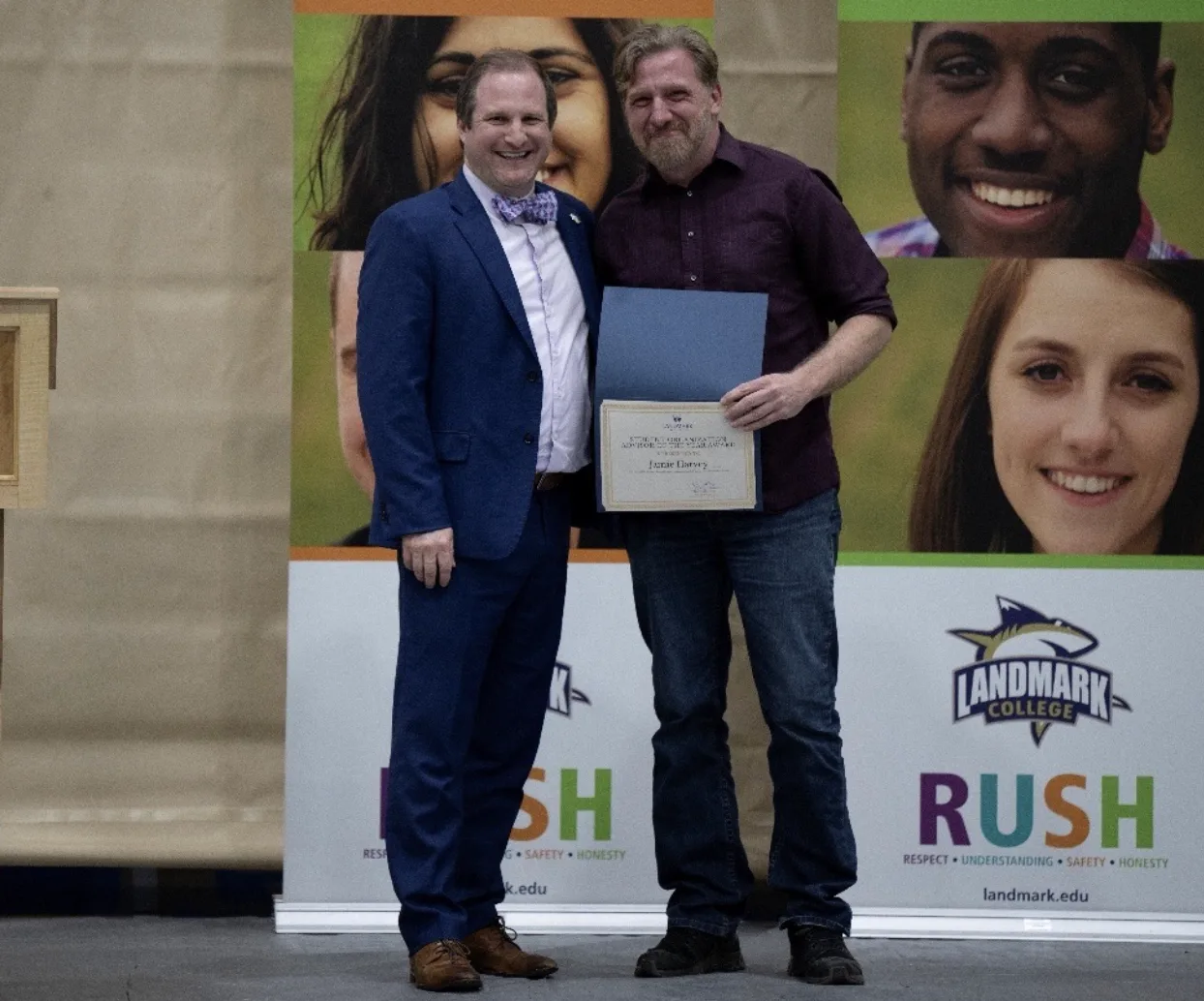 Advisor Jamie Harvey with presenter Craig Marcus on the left.