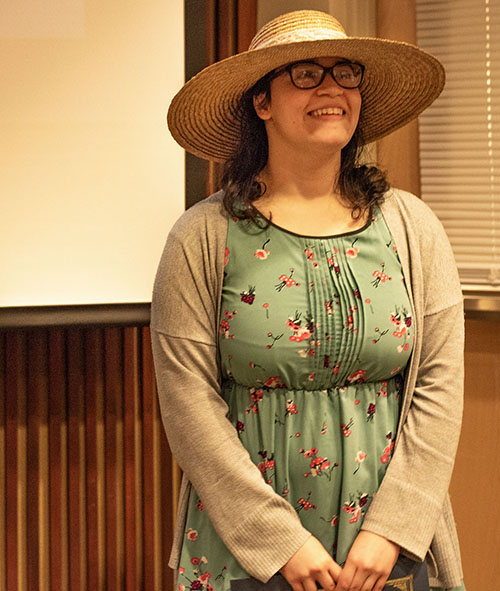 Mariah Edson wearing a wide brim hat.