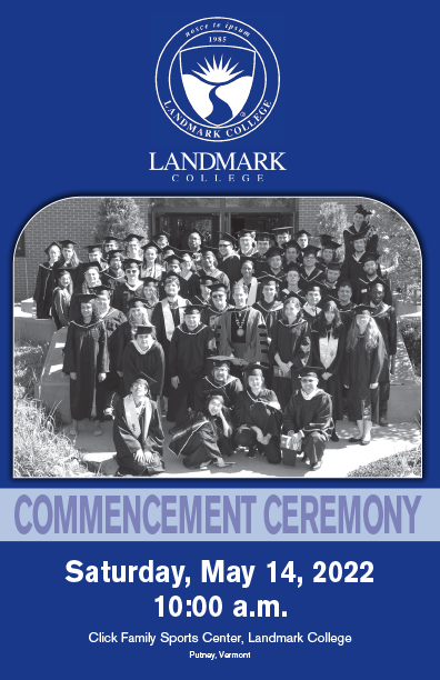Spring 2022 commencement program cover.