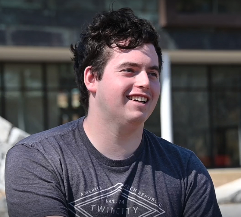 Zach Hahn smiling.