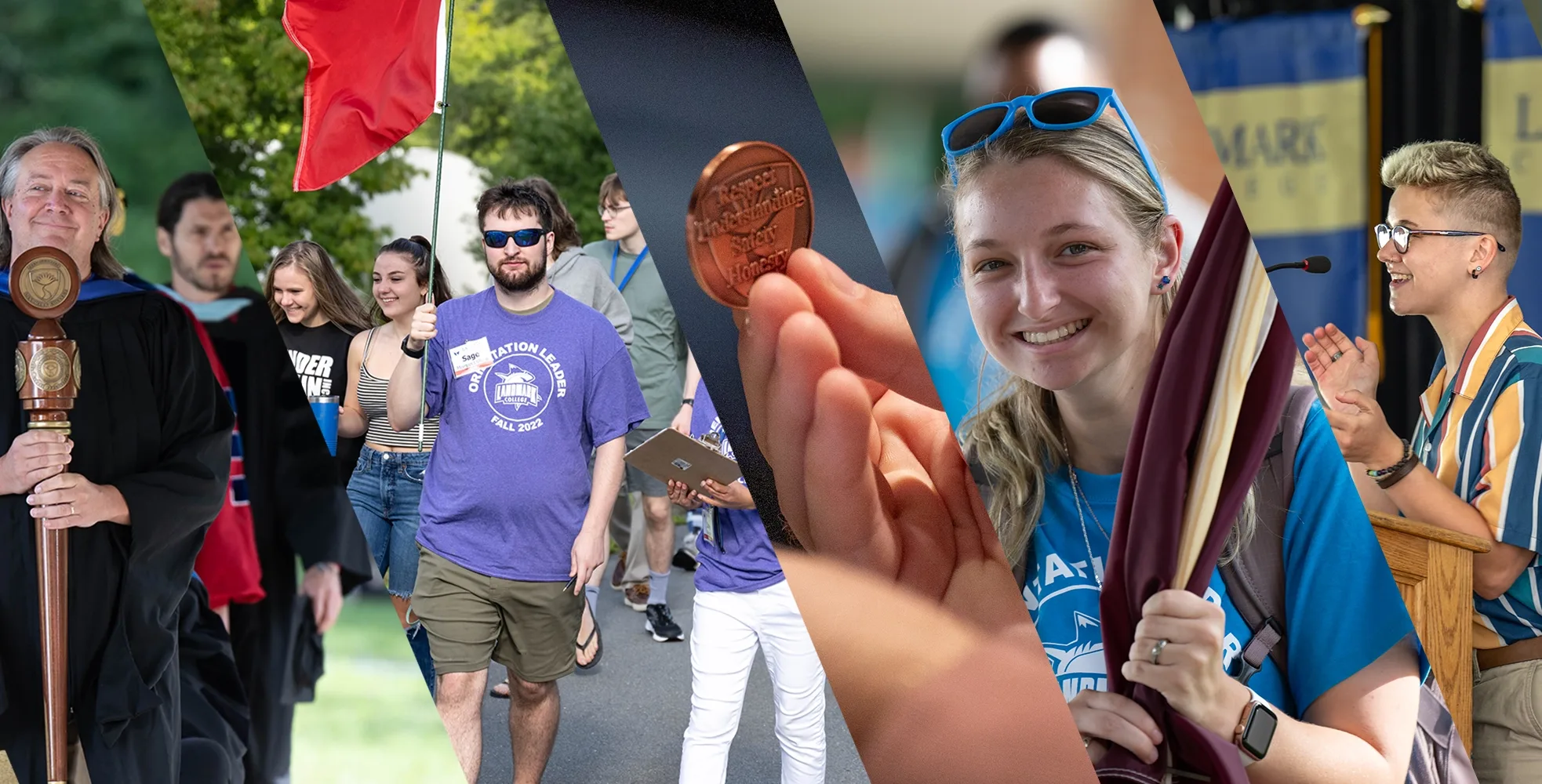 A photo collage of previous Landmark convocations.